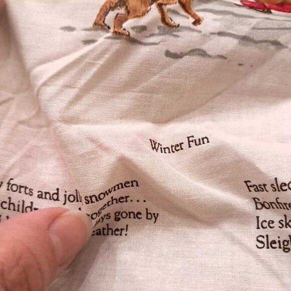 Vintage craft fabric panel set Cranston Springs Christmas stocking Goldilocks - Picture 8 of 10